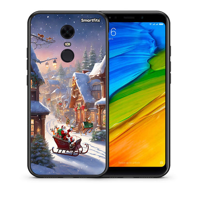 Θήκη Xiaomi Redmi 5 Plus Christmas Snow από τη Smartfits με σχέδιο στο πίσω μέρος και μαύρο περίβλημα | Xiaomi Redmi 5 Plus Christmas Snow case with colorful back and black bezels