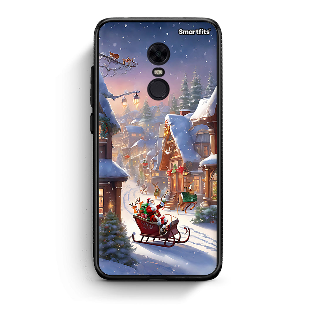 Xiaomi Redmi 5 Plus Christmas Snow θήκη από τη Smartfits με σχέδιο στο πίσω μέρος και μαύρο περίβλημα | Smartphone case with colorful back and black bezels by Smartfits