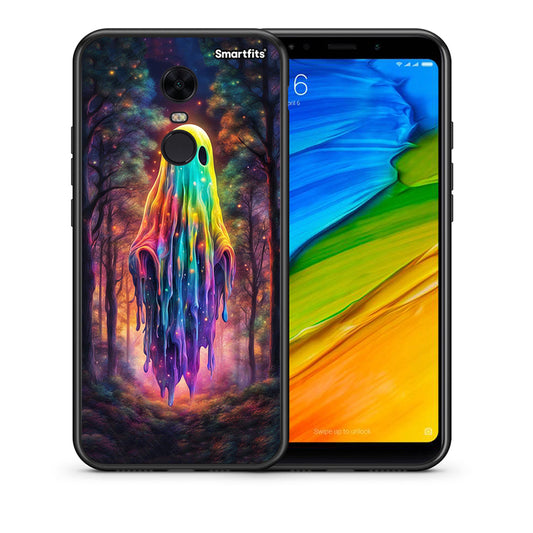 Θήκη Xiaomi Redmi 5 Plus Halloween Ghost από τη Smartfits με σχέδιο στο πίσω μέρος και μαύρο περίβλημα | Xiaomi Redmi 5 Plus Halloween Ghost case with colorful back and black bezels