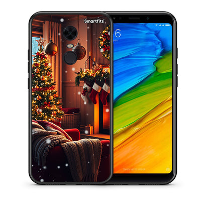 Θήκη Xiaomi Redmi 5 Plus Home For Christmas από τη Smartfits με σχέδιο στο πίσω μέρος και μαύρο περίβλημα | Xiaomi Redmi 5 Plus Home For Christmas case with colorful back and black bezels