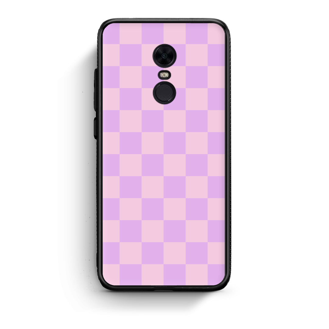 Θήκη Xiaomi Redmi 5 Plus Lavender and Pink Checkerboard από τη Smartfits με σχέδιο στο πίσω μέρος και μαύρο περίβλημα | Xiaomi Redmi 5 Plus Lavender and Pink Checkerboard case with colorful back and black bezels