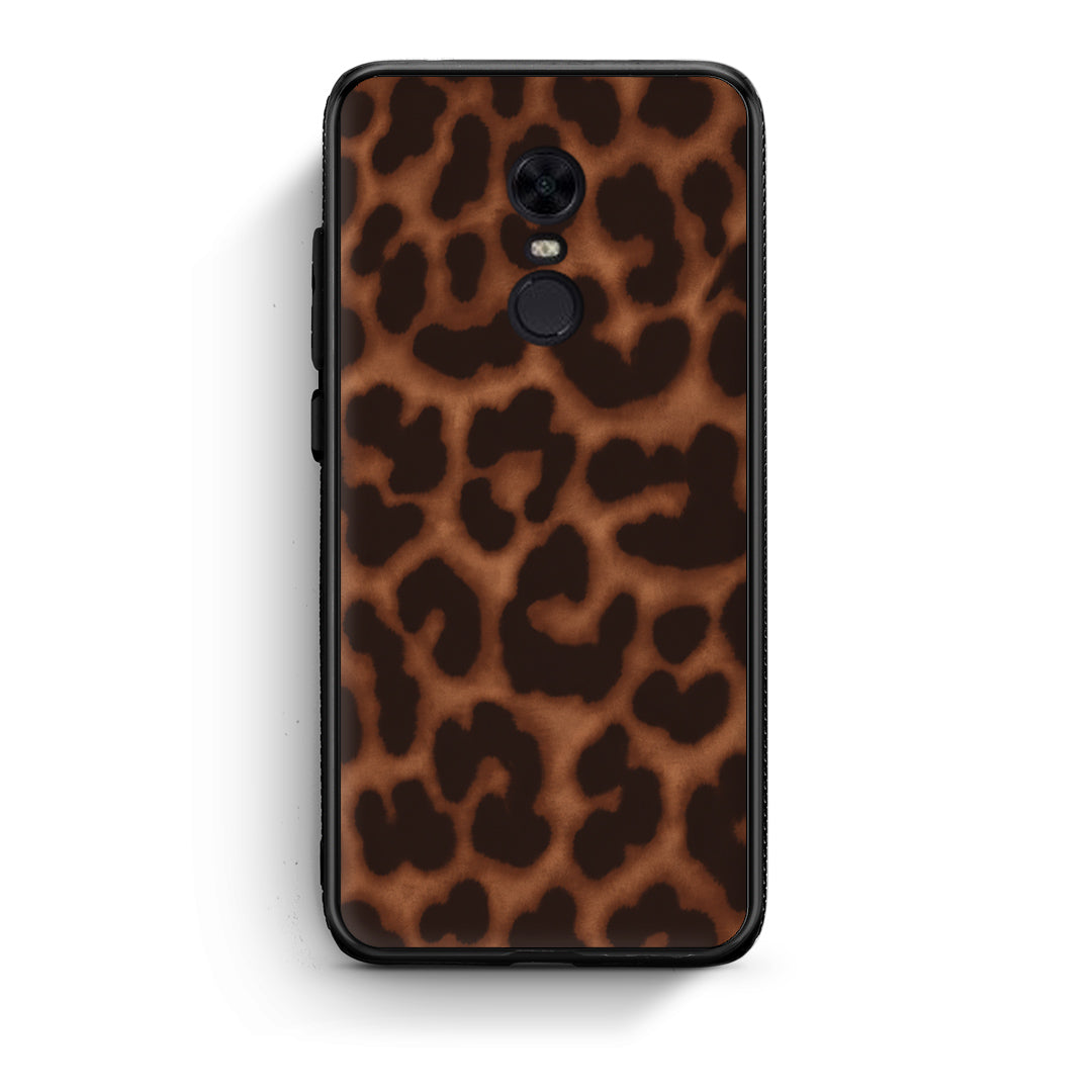 Θήκη Xiaomi Redmi 5 Plus Leopard Print Dark Brown από τη Smartfits με σχέδιο στο πίσω μέρος και μαύρο περίβλημα | Xiaomi Redmi 5 Plus Leopard Print Dark Brown case with colorful back and black bezels