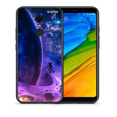 Θήκη Xiaomi Redmi 5 Plus Lost Astronaut από τη Smartfits με σχέδιο στο πίσω μέρος και μαύρο περίβλημα | Xiaomi Redmi 5 Plus Lost Astronaut case with colorful back and black bezels