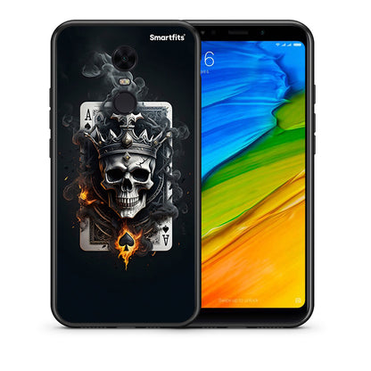 Θήκη Xiaomi Redmi 5 Plus Skull King Ace από τη Smartfits με σχέδιο στο πίσω μέρος και μαύρο περίβλημα | Xiaomi Redmi 5 Plus Skull King Ace case with colorful back and black bezels
