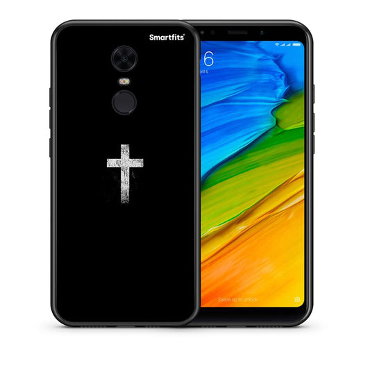 Θήκη Xiaomi Redmi 5 Plus White Cross από τη Smartfits με σχέδιο στο πίσω μέρος και μαύρο περίβλημα | Xiaomi Redmi 5 Plus White Cross case with colorful back and black bezels
