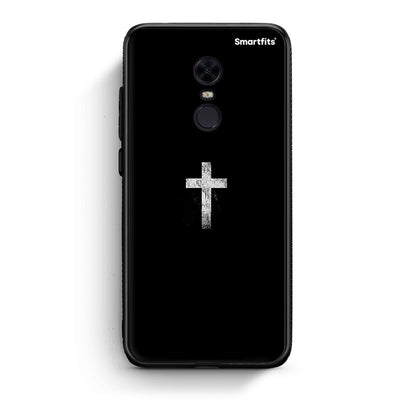 Xiaomi Redmi 5 Plus White Cross θήκη από τη Smartfits με σχέδιο στο πίσω μέρος και μαύρο περίβλημα | Smartphone case with colorful back and black bezels by Smartfits