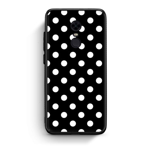 Θήκη Xiaomi Redmi 5 Plus White Polka Dots on Black από τη Smartfits με σχέδιο στο πίσω μέρος και μαύρο περίβλημα | Xiaomi Redmi 5 Plus White Polka Dots on Black case with colorful back and black bezels