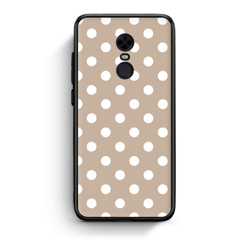 Θήκη Xiaomi Redmi 5 Plus White Polka Dots on Taupe από τη Smartfits με σχέδιο στο πίσω μέρος και μαύρο περίβλημα | Xiaomi Redmi 5 Plus White Polka Dots on Taupe case with colorful back and black bezels