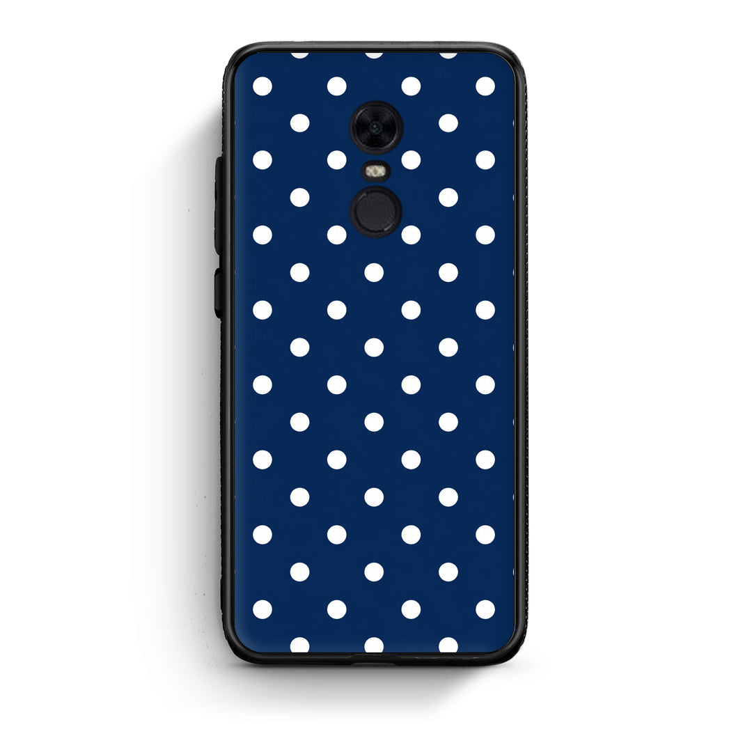 Θήκη Xiaomi Redmi 5 Plus White Small Polka Dots on Navy από τη Smartfits με σχέδιο στο πίσω μέρος και μαύρο περίβλημα | Xiaomi Redmi 5 Plus White Small Polka Dots on Navy case with colorful back and black bezels