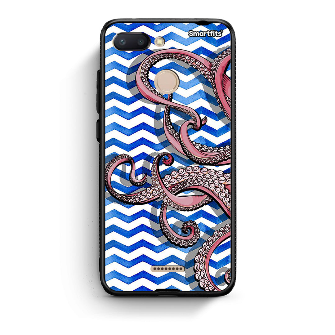 Xiaomi Redmi 6 Chevron Devilfish θήκη από τη Smartfits με σχέδιο στο πίσω μέρος και μαύρο περίβλημα | Smartphone case with colorful back and black bezels by Smartfits