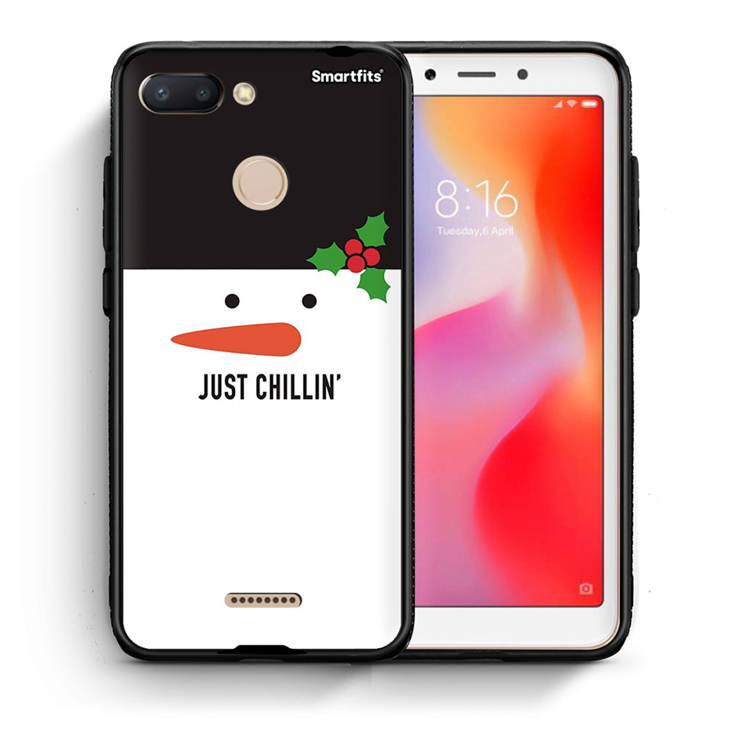 Θήκη Xiaomi Redmi 6 Christmas Chillin από τη Smartfits με σχέδιο στο πίσω μέρος και μαύρο περίβλημα | Xiaomi Redmi 6 Christmas Chillin case with colorful back and black bezels
