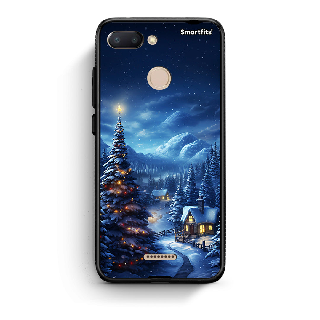 Xiaomi Redmi 6 Christmas Scenery θήκη από τη Smartfits με σχέδιο στο πίσω μέρος και μαύρο περίβλημα | Smartphone case with colorful back and black bezels by Smartfits