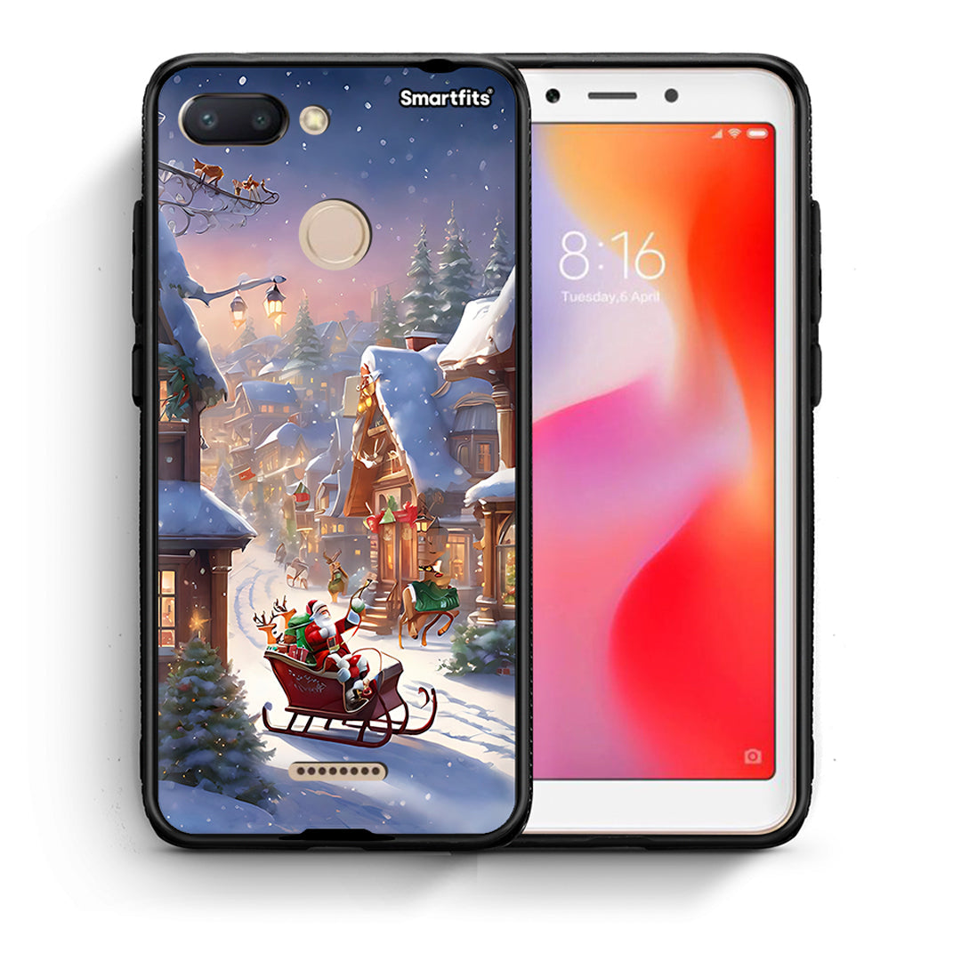 Θήκη Xiaomi Redmi 6 Christmas Snow από τη Smartfits με σχέδιο στο πίσω μέρος και μαύρο περίβλημα | Xiaomi Redmi 6 Christmas Snow case with colorful back and black bezels