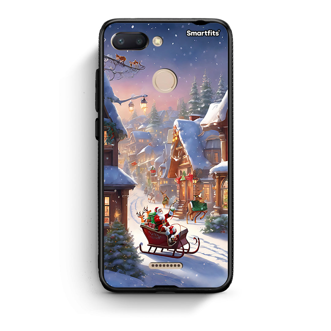 Xiaomi Redmi 6 Christmas Snow θήκη από τη Smartfits με σχέδιο στο πίσω μέρος και μαύρο περίβλημα | Smartphone case with colorful back and black bezels by Smartfits