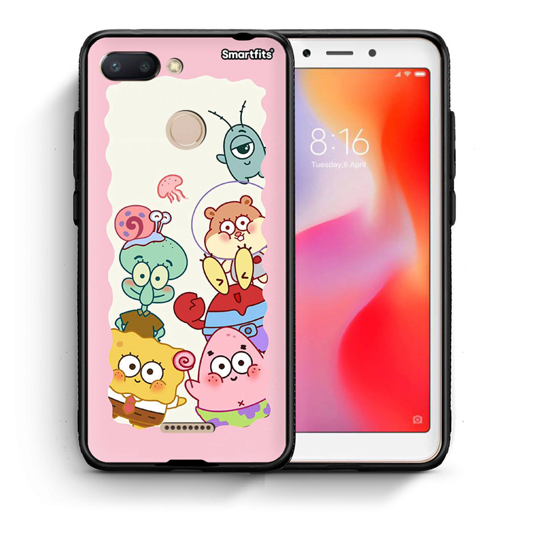 Θήκη Xiaomi Redmi 6 Cute Companion από τη Smartfits με σχέδιο στο πίσω μέρος και μαύρο περίβλημα | Xiaomi Redmi 6 Cute Companion case with colorful back and black bezels