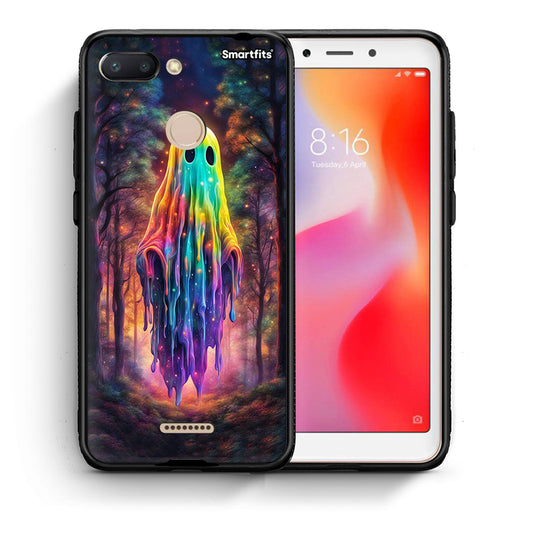 Θήκη Xiaomi Redmi 6 Halloween Ghost από τη Smartfits με σχέδιο στο πίσω μέρος και μαύρο περίβλημα | Xiaomi Redmi 6 Halloween Ghost case with colorful back and black bezels