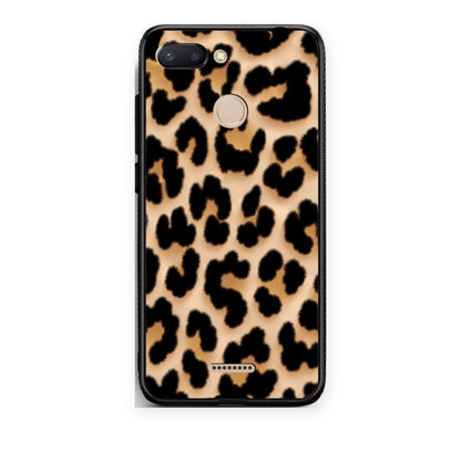 Θήκη Xiaomi Redmi 6 Leopard Print Tan Large από τη Smartfits με σχέδιο στο πίσω μέρος και μαύρο περίβλημα | Xiaomi Redmi 6 Leopard Print Tan Large case with colorful back and black bezels
