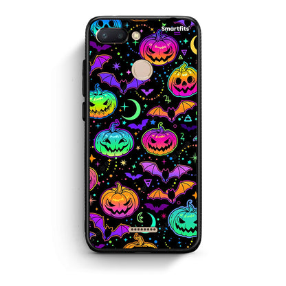 Xiaomi Redmi 6 Neon Halloween θήκη από τη Smartfits με σχέδιο στο πίσω μέρος και μαύρο περίβλημα | Smartphone case with colorful back and black bezels by Smartfits