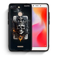 Thumbnail for Θήκη Xiaomi Redmi 6 Skull King Ace από τη Smartfits με σχέδιο στο πίσω μέρος και μαύρο περίβλημα | Xiaomi Redmi 6 Skull King Ace case with colorful back and black bezels