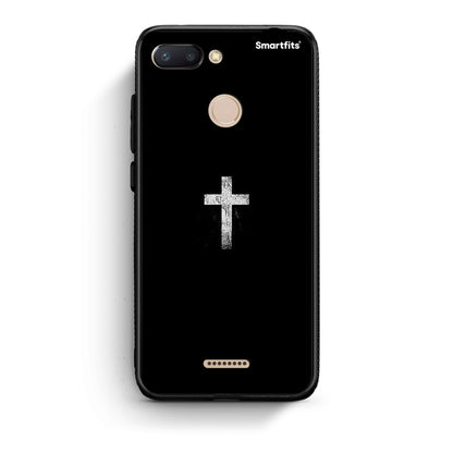 Xiaomi Redmi 6 White Cross θήκη από τη Smartfits με σχέδιο στο πίσω μέρος και μαύρο περίβλημα | Smartphone case with colorful back and black bezels by Smartfits