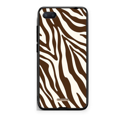 Θήκη Xiaomi Redmi 6A Brown and Cream Zebra Stripes από τη Smartfits με σχέδιο στο πίσω μέρος και μαύρο περίβλημα | Xiaomi Redmi 6A Brown and Cream Zebra Stripes case with colorful back and black bezels