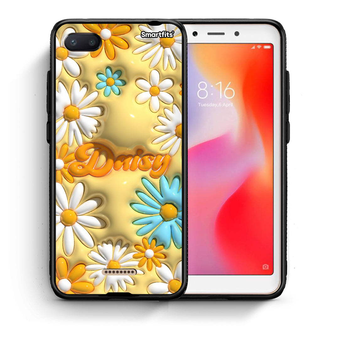 Θήκη Xiaomi Redmi 6A Bubble Daisies από τη Smartfits με σχέδιο στο πίσω μέρος και μαύρο περίβλημα | Xiaomi Redmi 6A Bubble Daisies case with colorful back and black bezels