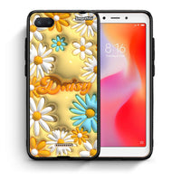 Thumbnail for Θήκη Xiaomi Redmi 6A Bubble Daisies από τη Smartfits με σχέδιο στο πίσω μέρος και μαύρο περίβλημα | Xiaomi Redmi 6A Bubble Daisies case with colorful back and black bezels