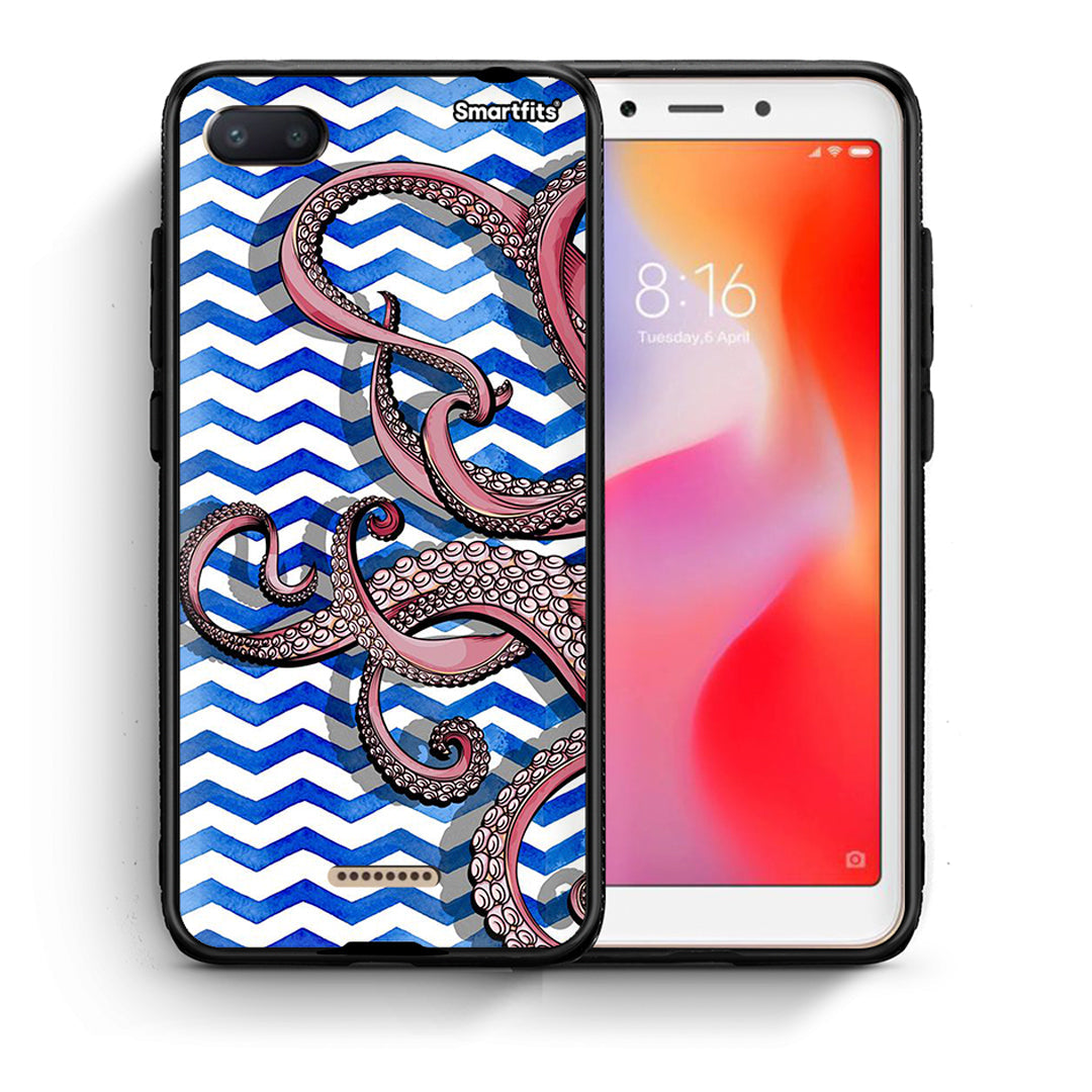 Θήκη Xiaomi Redmi 6A Chevron Devilfish από τη Smartfits με σχέδιο στο πίσω μέρος και μαύρο περίβλημα | Xiaomi Redmi 6A Chevron Devilfish case with colorful back and black bezels