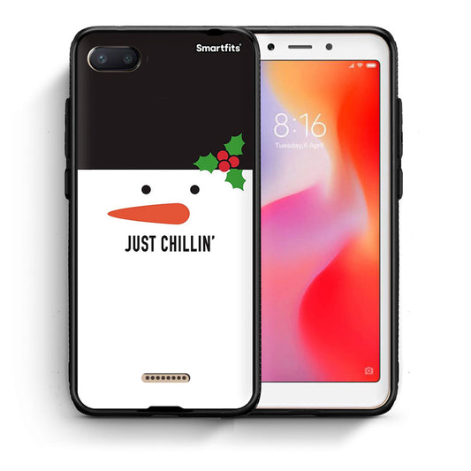 Θήκη Xiaomi Redmi 6A Christmas Chillin από τη Smartfits με σχέδιο στο πίσω μέρος και μαύρο περίβλημα | Xiaomi Redmi 6A Christmas Chillin case with colorful back and black bezels