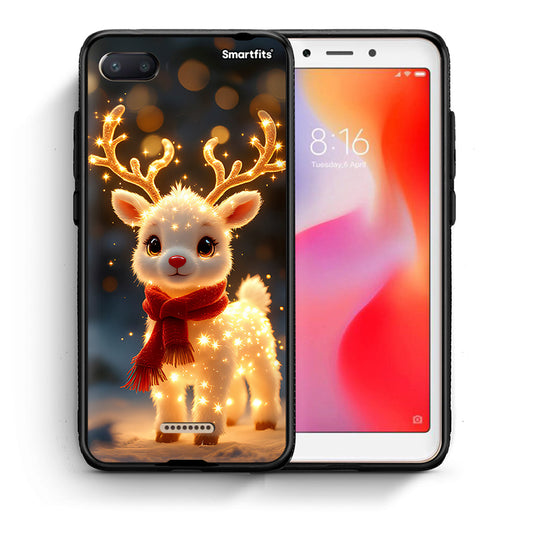 Θήκη Xiaomi Redmi 6A Christmas Cutie από τη Smartfits με σχέδιο στο πίσω μέρος και μαύρο περίβλημα | Xiaomi Redmi 6A Christmas Cutie case with colorful back and black bezels