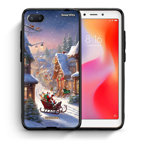 Θήκη Xiaomi Redmi 6A Christmas Snow από τη Smartfits με σχέδιο στο πίσω μέρος και μαύρο περίβλημα | Xiaomi Redmi 6A Christmas Snow case with colorful back and black bezels