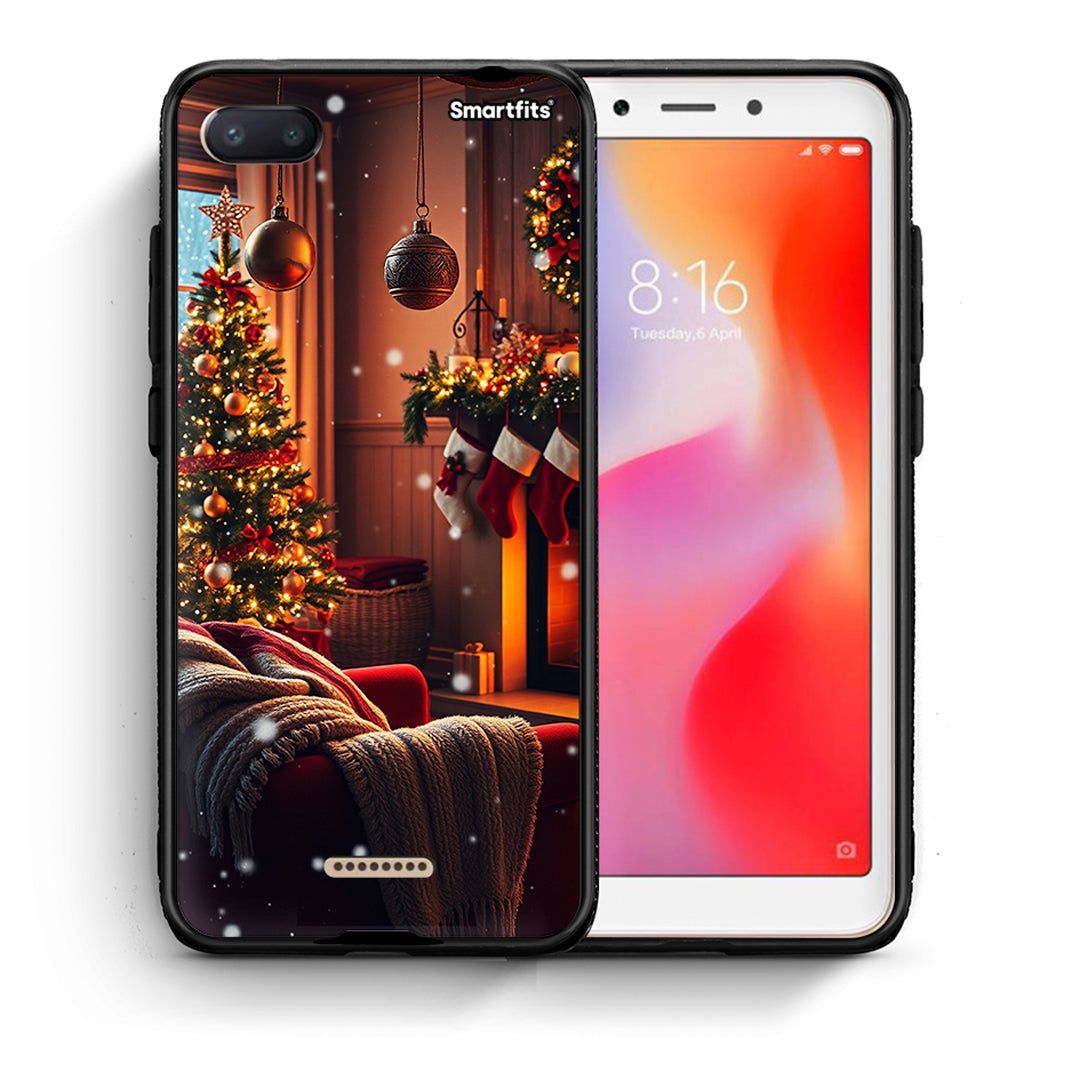 Θήκη Xiaomi Redmi 6A Home For Christmas από τη Smartfits με σχέδιο στο πίσω μέρος και μαύρο περίβλημα | Xiaomi Redmi 6A Home For Christmas case with colorful back and black bezels