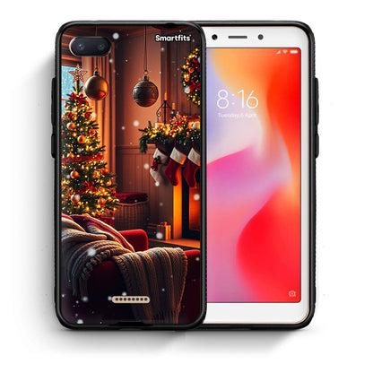 Θήκη Xiaomi Redmi 6A Home For Christmas από τη Smartfits με σχέδιο στο πίσω μέρος και μαύρο περίβλημα | Xiaomi Redmi 6A Home For Christmas case with colorful back and black bezels