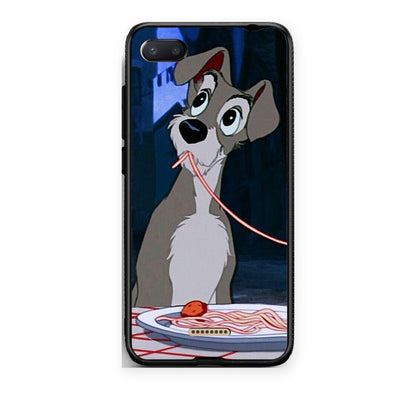 Θήκη Xiaomi Redmi 6A Lady And Tramp 1 από τη Smartfits με σχέδιο στο πίσω μέρος και μαύρο περίβλημα | Xiaomi Redmi 6A Lady And Tramp 1 case with colorful back and black bezels