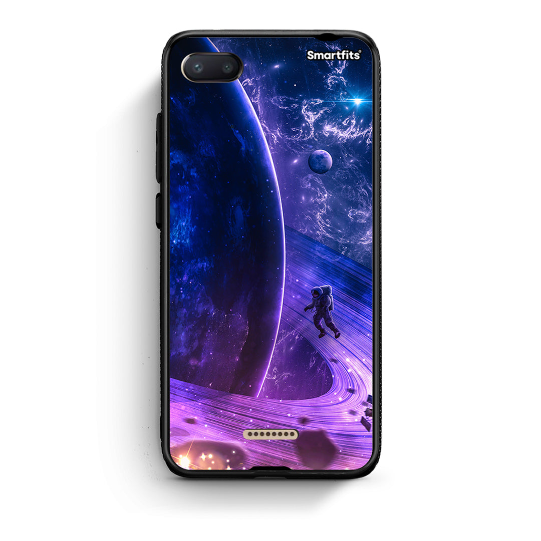 Xiaomi Redmi 6A Lost Astronaut θήκη από τη Smartfits με σχέδιο στο πίσω μέρος και μαύρο περίβλημα | Smartphone case with colorful back and black bezels by Smartfits