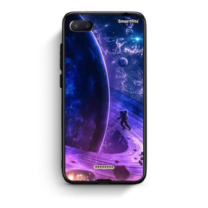 Xiaomi Redmi 6A Lost Astronaut θήκη από τη Smartfits με σχέδιο στο πίσω μέρος και μαύρο περίβλημα | Smartphone case with colorful back and black bezels by Smartfits