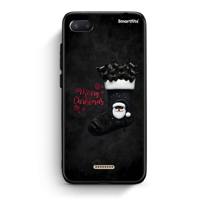 Xiaomi Redmi 6A Merry Cat Christmas θήκη από τη Smartfits με σχέδιο στο πίσω μέρος και μαύρο περίβλημα | Smartphone case with colorful back and black bezels by Smartfits