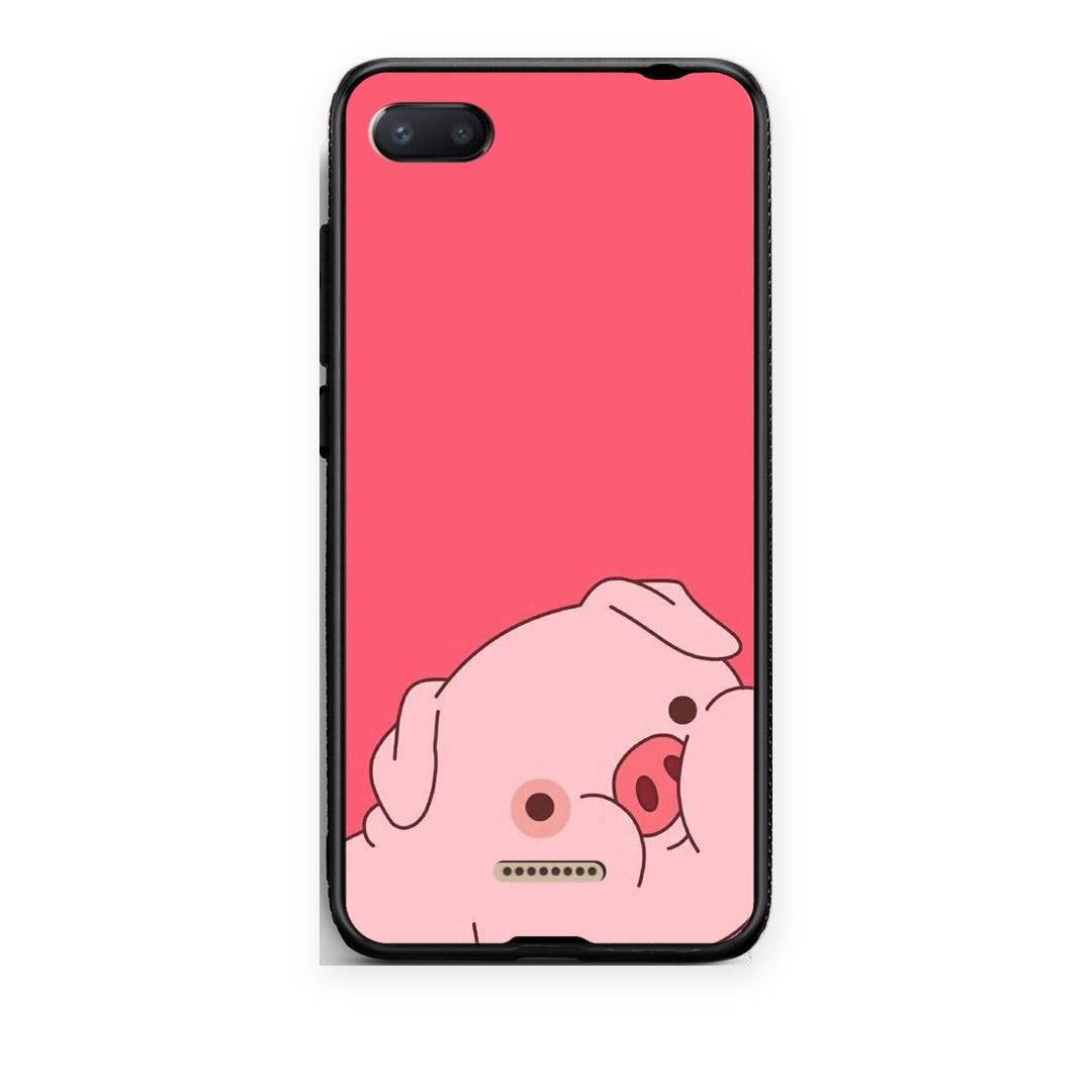 Θήκη Xiaomi Redmi 6A Pig Love 1 από τη Smartfits με σχέδιο στο πίσω μέρος και μαύρο περίβλημα | Xiaomi Redmi 6A Pig Love 1 case with colorful back and black bezels