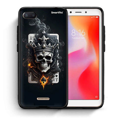 Θήκη Xiaomi Redmi 6A Skull King Ace από τη Smartfits με σχέδιο στο πίσω μέρος και μαύρο περίβλημα | Xiaomi Redmi 6A Skull King Ace case with colorful back and black bezels