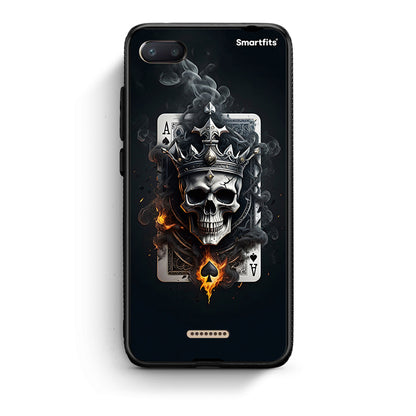 Xiaomi Redmi 6A Skull King Ace θήκη από τη Smartfits με σχέδιο στο πίσω μέρος και μαύρο περίβλημα | Smartphone case with colorful back and black bezels by Smartfits