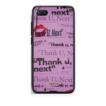 Θήκη Xiaomi Redmi 6A Thank You Next από τη Smartfits με σχέδιο στο πίσω μέρος και μαύρο περίβλημα | Xiaomi Redmi 6A Thank You Next case with colorful back and black bezels