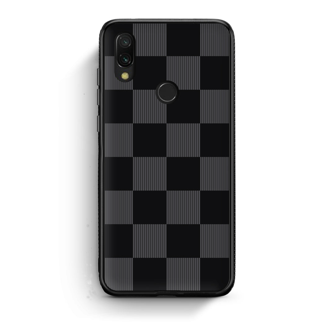Θήκη Xiaomi Redmi 7 Black and Charcoal Striped Checks από τη Smartfits με σχέδιο στο πίσω μέρος και μαύρο περίβλημα | Xiaomi Redmi 7 Black and Charcoal Striped Checks case with colorful back and black bezels