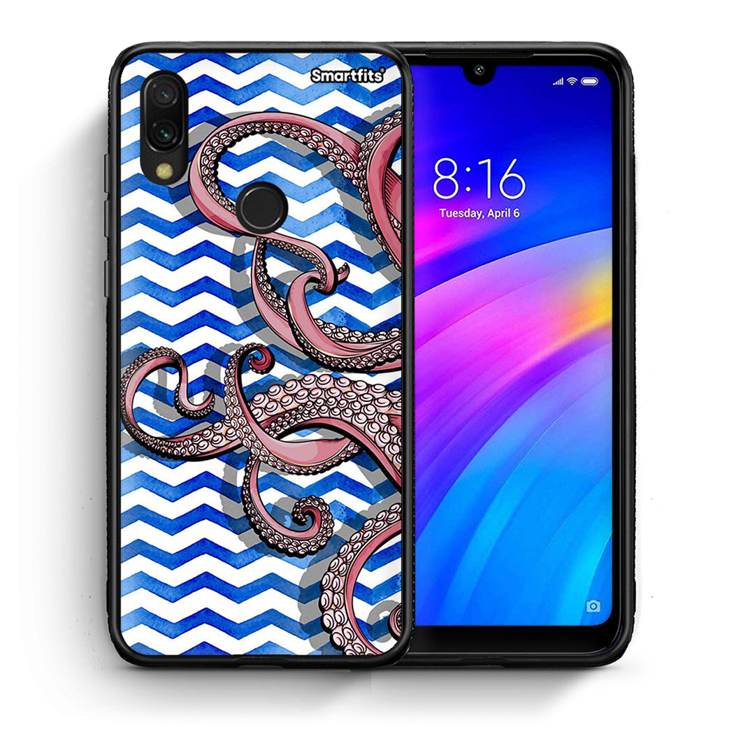 Θήκη Xiaomi Redmi 7 Chevron Devilfish από τη Smartfits με σχέδιο στο πίσω μέρος και μαύρο περίβλημα | Xiaomi Redmi 7 Chevron Devilfish case with colorful back and black bezels