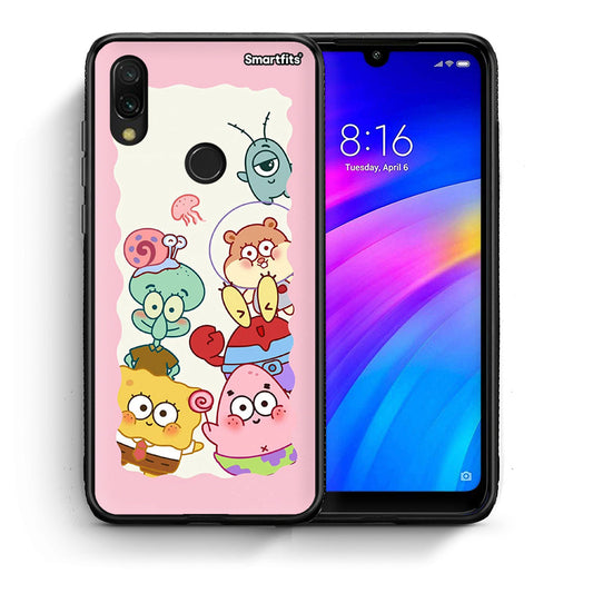 Θήκη Xiaomi Redmi 7 Cute Companion από τη Smartfits με σχέδιο στο πίσω μέρος και μαύρο περίβλημα | Xiaomi Redmi 7 Cute Companion case with colorful back and black bezels