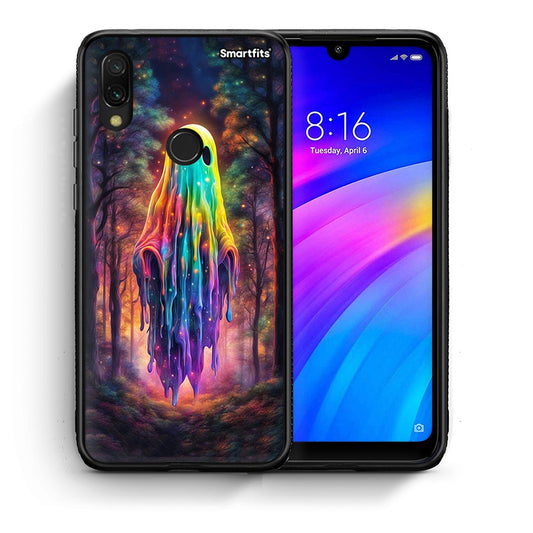 Θήκη Xiaomi Redmi 7 Halloween Ghost από τη Smartfits με σχέδιο στο πίσω μέρος και μαύρο περίβλημα | Xiaomi Redmi 7 Halloween Ghost case with colorful back and black bezels