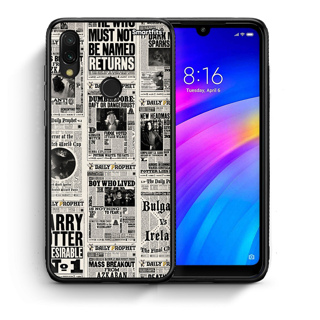 Θήκη Xiaomi Redmi 7 Harry Paper από τη Smartfits με σχέδιο στο πίσω μέρος και μαύρο περίβλημα | Xiaomi Redmi 7 Harry Paper case with colorful back and black bezels