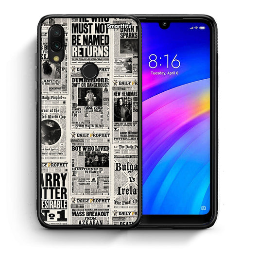 Θήκη Xiaomi Redmi 7 Harry Paper από τη Smartfits με σχέδιο στο πίσω μέρος και μαύρο περίβλημα | Xiaomi Redmi 7 Harry Paper case with colorful back and black bezels