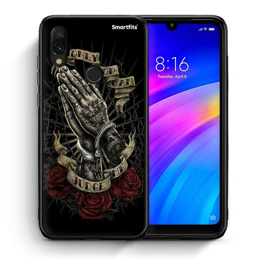 Θήκη Xiaomi Redmi 7 Judge By God από τη Smartfits με σχέδιο στο πίσω μέρος και μαύρο περίβλημα | Xiaomi Redmi 7 Judge By God case with colorful back and black bezels