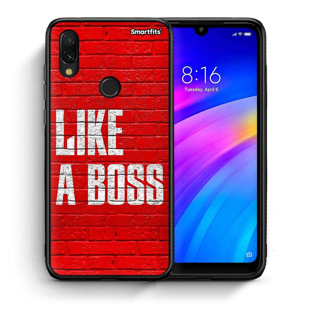 Θήκη Xiaomi Redmi 7 Like A Boss από τη Smartfits με σχέδιο στο πίσω μέρος και μαύρο περίβλημα | Xiaomi Redmi 7 Like A Boss case with colorful back and black bezels