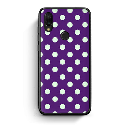 Θήκη Xiaomi Redmi 7 Mint Polka Dots on Purple από τη Smartfits με σχέδιο στο πίσω μέρος και μαύρο περίβλημα | Xiaomi Redmi 7 Mint Polka Dots on Purple case with colorful back and black bezels